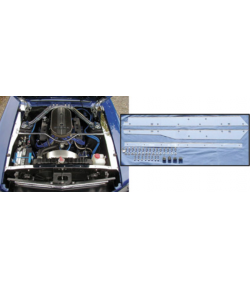 FORD MUSTANG 1969/70 KIT DE PROPRETE INOX SOUS CAPOT