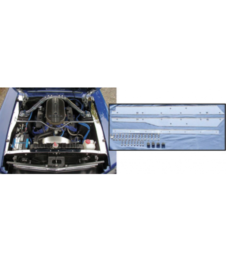 FORD MUSTANG 1967/68 KIT DE PROPRETE INOX SOUS CAPOT
